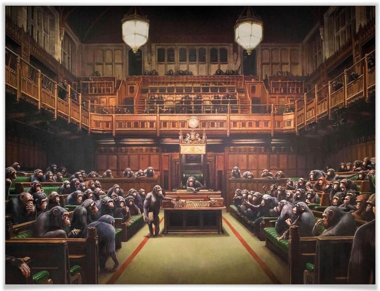 Wall-Art Poster »Graffiti Bilder Devolved Parliament«, Schriftzug, (1 St.), Poster, Wandbild, Bild, Wandposter