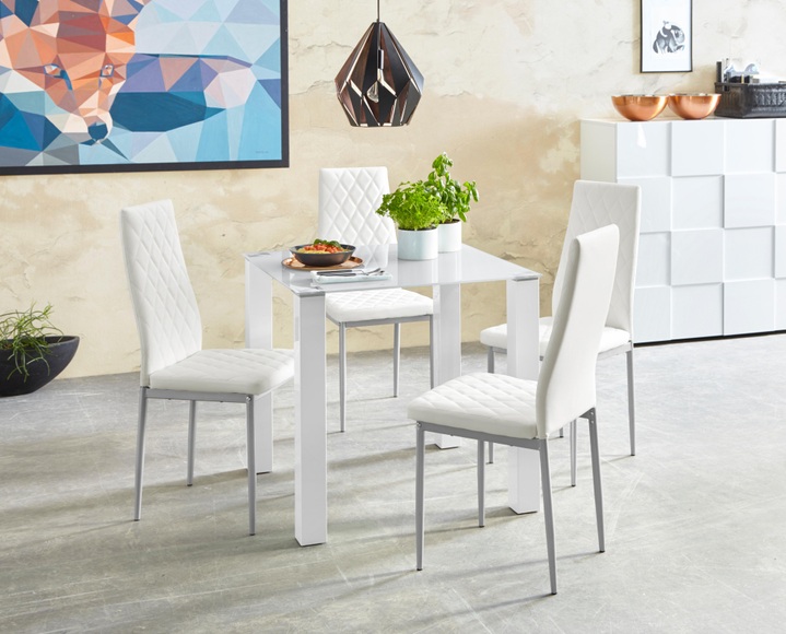 my home Essgruppe, (Set, 5 tlg.), mit Glastisch, Breite 80 cm