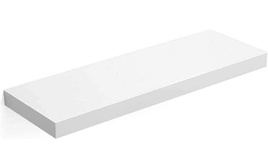 Vasagle - Wandregal, Schweberegal für Bilder, Deko, für Wohnzimmer, Küche, Flur, Schlafzimmer, Badezimmer, weiß LWS26WT