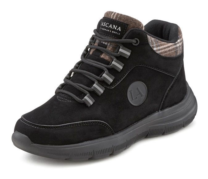 LASCANA Sneaker, Boots mit dezent kariertem Einsatz vegan