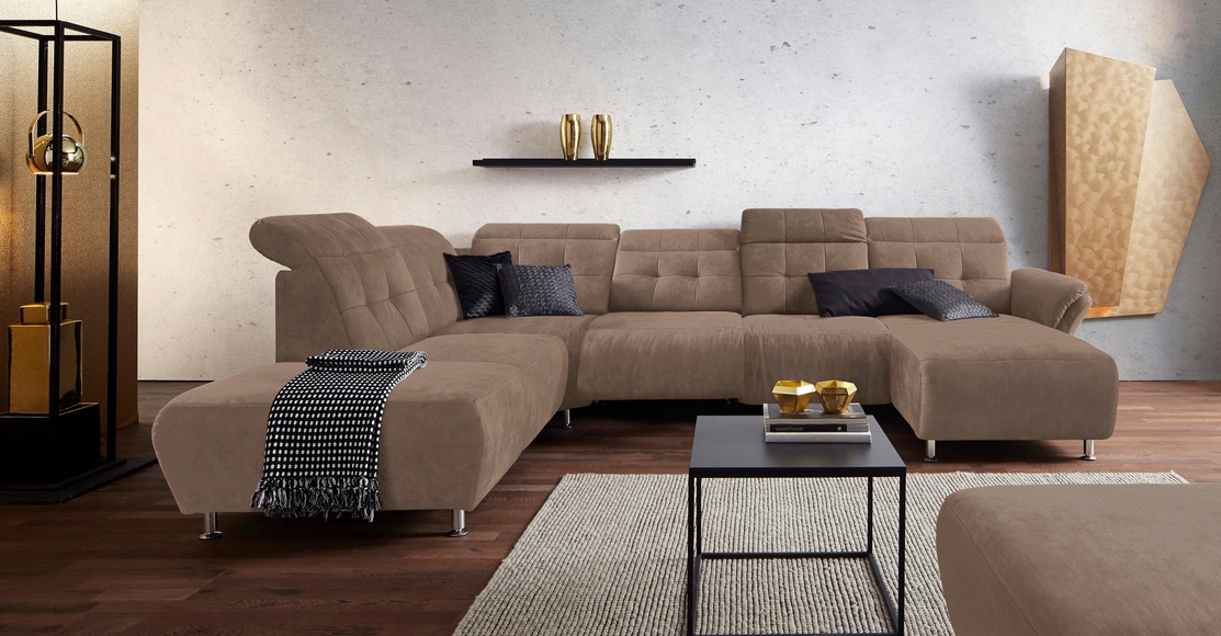 Places of Style Wohnlandschaft »Manhattan«, 2 Sitze mit elektrischer Relaxfunktion, verstellbare Armlehnen