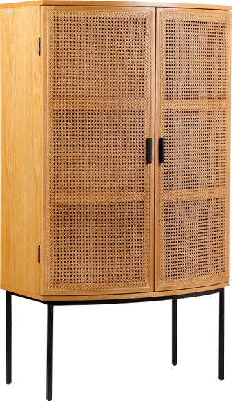 COUCH? Highboard »Feines Geflecht«, Mit Rattan-Geflecht Einsatz, abgerundete Form