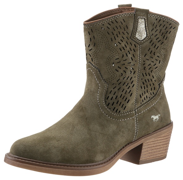 Mustang Shoes Westernstiefelette, mit aufwändiger Perforation am Schaft