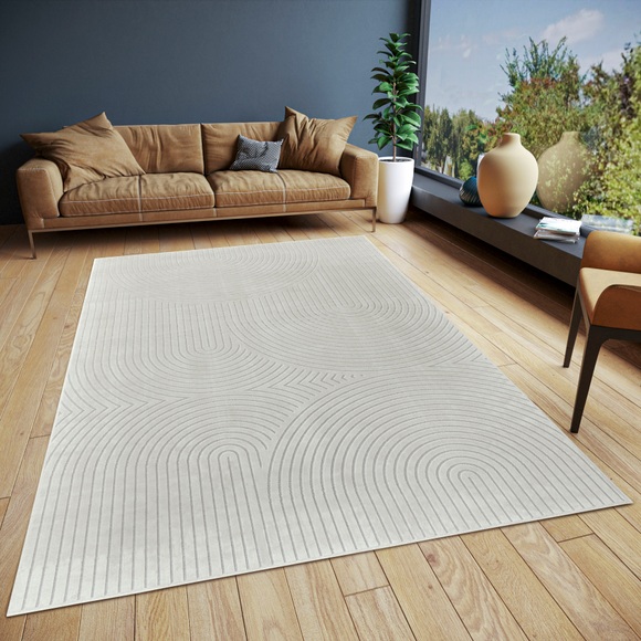 HANSE Home Teppich »Faron«, rechteckig, 3 mm Höhe, strapazierfähig, pflegeleicht, ringsum gekettelt, Hoch-Tief-Optik