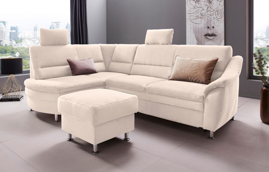 Places of Style Ecksofa »Cardoso«, Federkern, wahlweise mit Bett, Schubkasten