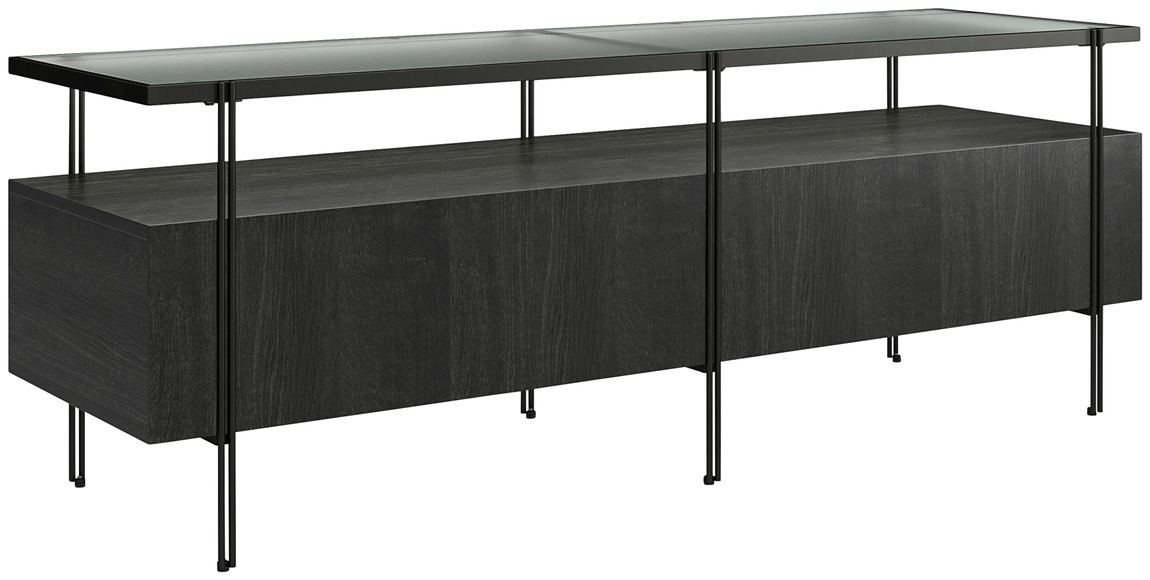 Dorel Home Lowboard »Wainwright«, mit Oberboden aus geriffeltem Glas, Breite 140 cm, Höhe 50,5 cm