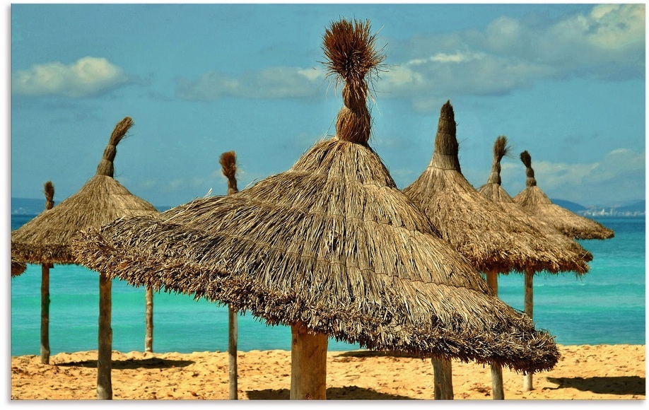 Artland Wandbild »Sonnenschirme am Sytrand von Arenal«, Strandbilder, (1 St.), in vielen Grössen & Produktarten - Alubild / Outdoorbild für den Aussenbereich, Leinwandbild, Poster, Wandaufkleber / Wandtattoo auch für Badezimmer geeignet