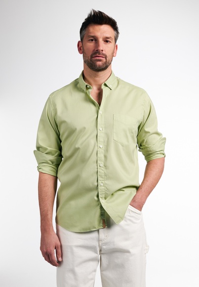 ETERNA LANGARM HEMD REGULAR FIT UPCYCLING SHIRT OXFORD PISTAZIE