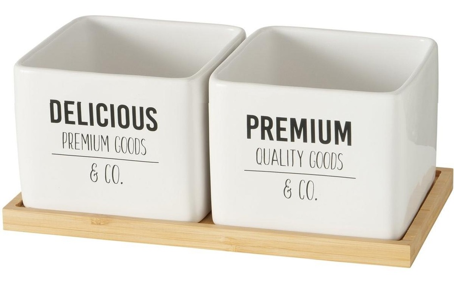 BOLTZE Vorratsdose »Premium, 3 tlg.«, (2 tlg.), Holzart: Bambus (China)