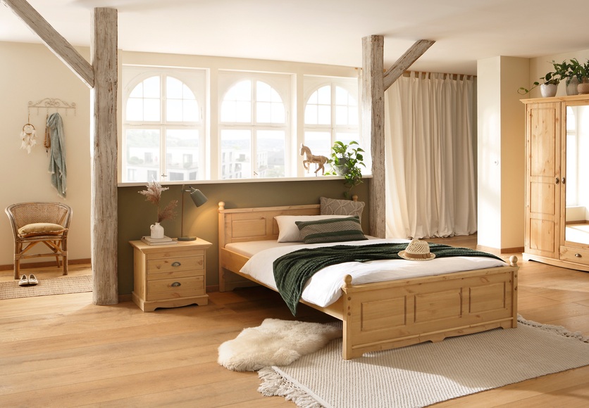 Home affaire Einzelbett »Eva«, aus Kiefer massiv