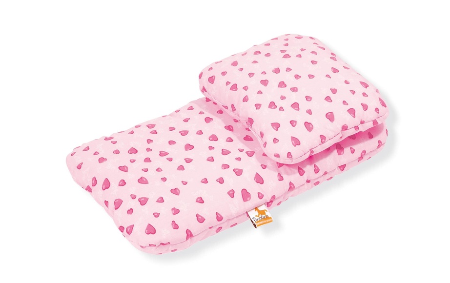 Pinolino Puppenbettzeug für Puppenwagen Herzen rosa, 2-tlg. - rosa/pink