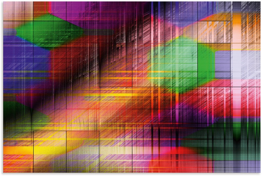 Artland Wandbild »Bunte Linien II«, Muster, (1 St.), in vielen Grössen & Produktarten - Alubild / Outdoorbild für den Aussenbereich, Leinwandbild, Poster, Wandaufkleber / Wandtattoo auch für Badezimmer geeignet