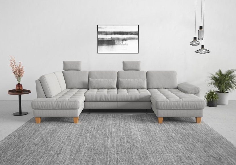 sit&more Wohnlandschaft, wahlweise mit Bettfunktion, Bettkasten, Sitztiefenverstellung