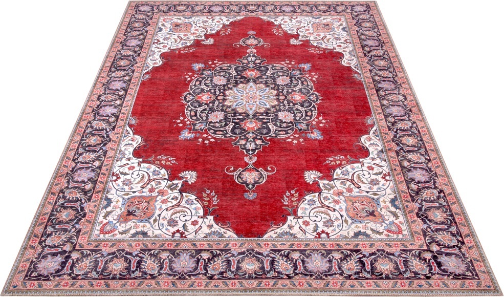 NOURISTAN Designteppich »Medaillon Rana«, rechteckig, 7 mm Höhe, Klassischer Teppich, Orient Optik, Vintage Design, Gekettelt, Wohnzimmer, Schlafzimmer, Robust, Pflegeleicht