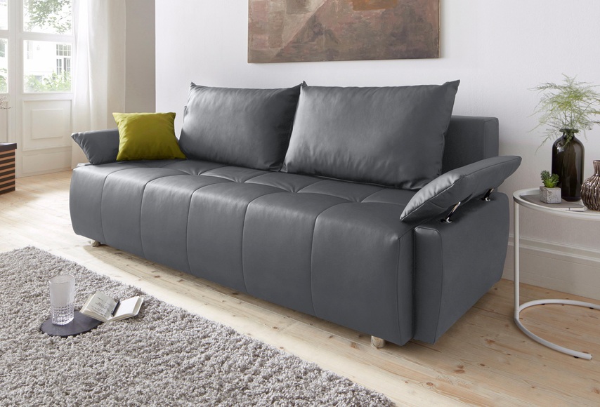 COLLECTION AB Schlafsofa, mit Federkern, Bettfunktion und Bettkasten, inklusive 2 Rücken- und 1 Zierkissen, frei im Raum stellbar