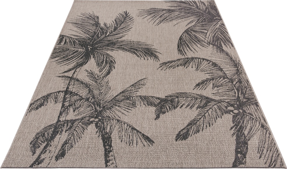 NORTHRUGS Outdoorteppich »Jaora«, rechteckig, 3 mm Höhe, In-und Outdoor geeignet, Florales Design, ?Wohnzimmer, Balkon, Terrasse, Garten, Robust, Pflegeleicht, Flachgewebe