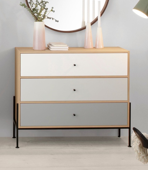 GOODproduct Kommode »Ellen«, aus furnierter Eiche, mit drei Schubladen, mit 4-Fuss-Gestell