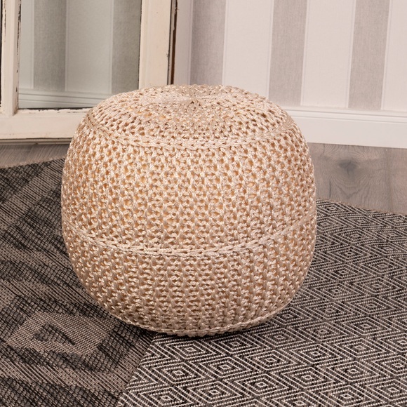 Obsession Sitzkissen »My Pouf Exo«, (1 St.), Sitzhocker, rund, Strickoptik, In- und Outdoor geeignet