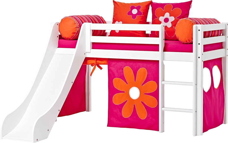 Hoppekids Hochbett, inkl. Rutsche mit Absturzschutzseiten, Matratze und Leiter