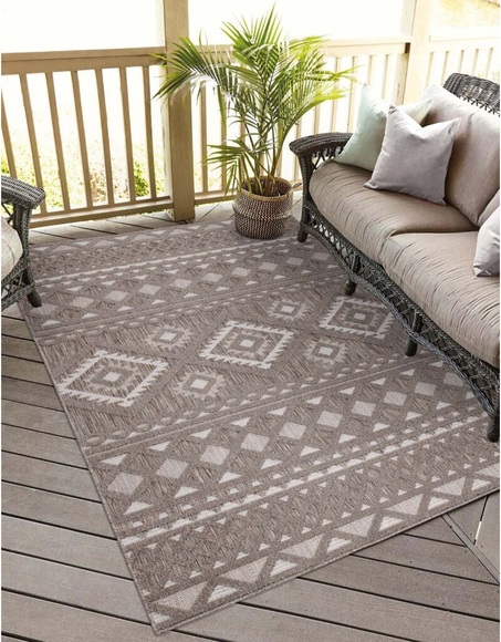 Carpet City Teppich »Santorini«, rechteckig, 5 mm Höhe, 3D-Effekt, für Wohnzimmer, Flur, Küche, Wintergarten, Balkon, Wetterfest & UV-beständig