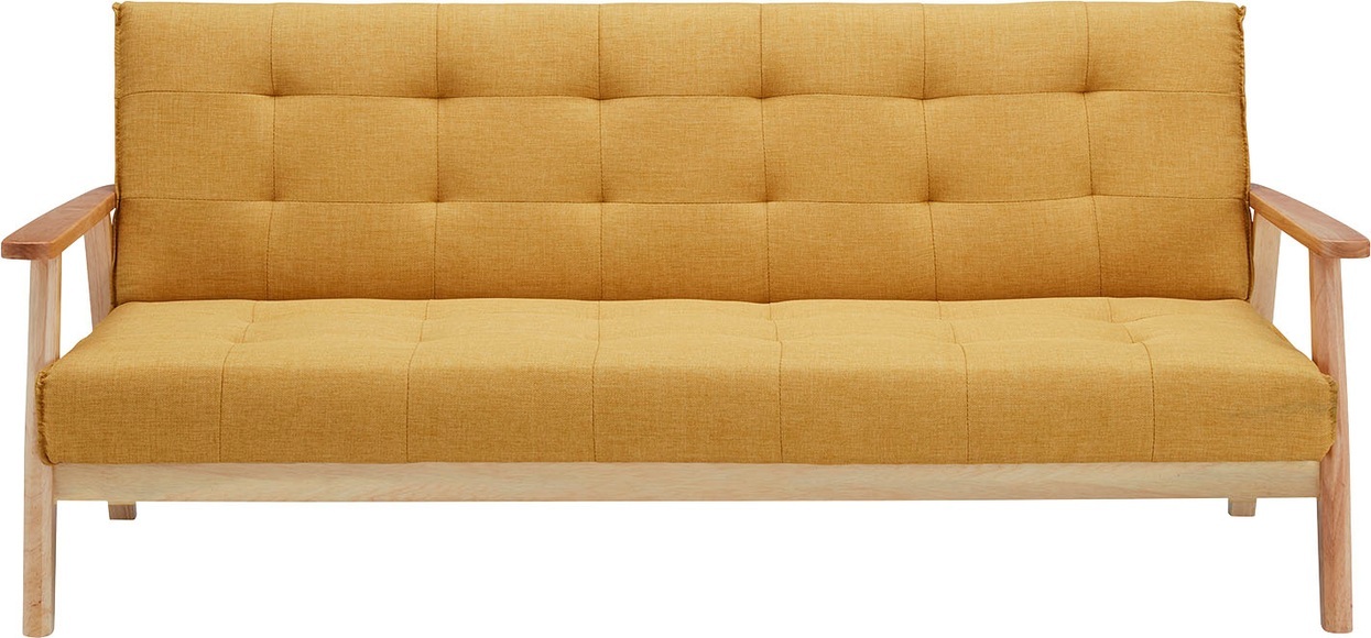 Bettsofa 3-Sitzer Strukturstoff senfgelb 190