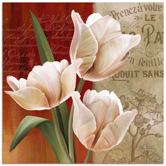 Artland Glasbild »Französische Tulpencollage«