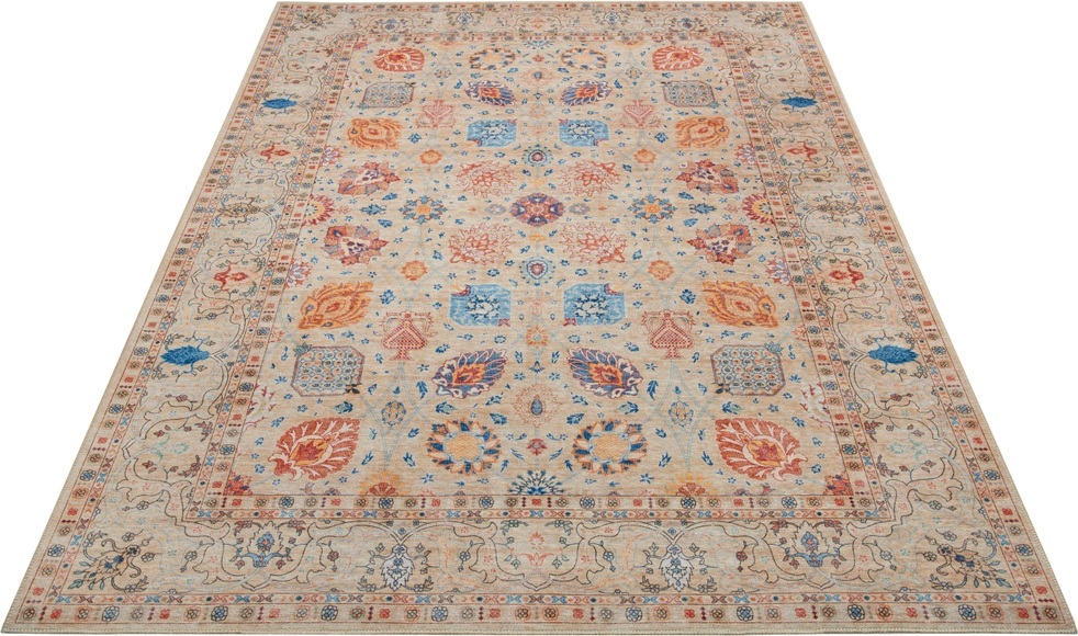 NOURISTAN Designteppich »Nain Madina«, rechteckig, 7 mm Höhe, Klassischer Teppich, Orient Optik, Vintage Design, Gekettelt, Wohnzimmer, Schlafzimmer, Robust, Pflegeleicht