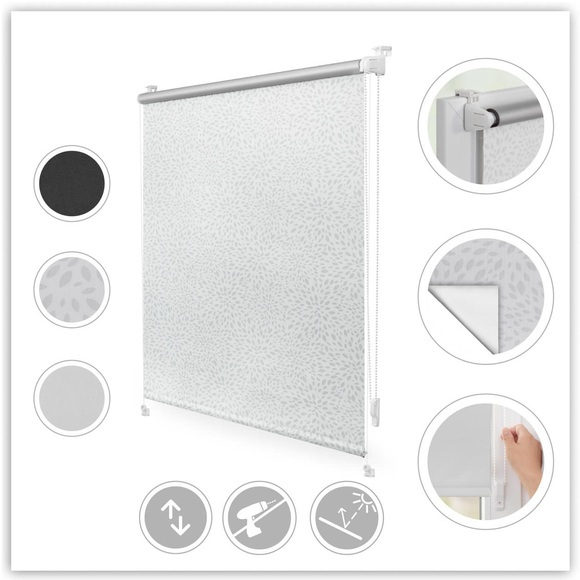 Seitenzugrollo »Verdunkelungsrollo Thermo-Rollo Klemmfix ohne Bohren mit Seitenverspannung Sichtschutz Hitzeschutzrollo«, LICHTBLICK ORIGINAL, verdunkelnd, verspannt, Verdunklungsrollo mit Klemmträger und Silberbeschichtung blickdicht - für Fenst