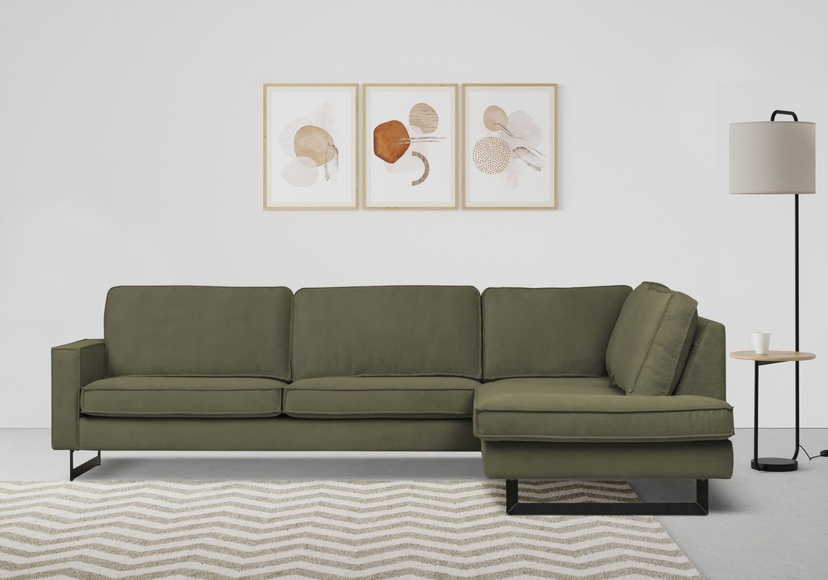 Places of Style Ecksofa »Pinto«, mit Keder und Metallfüssen