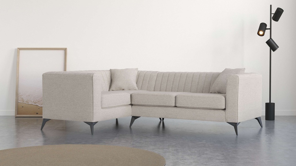 Places of Style Ecksofa »MATTHEW B/T/H: 240/167/74 cm«, L-Form, Steppung im Rücken, incl. Zierkissen, lose Sitzkissen