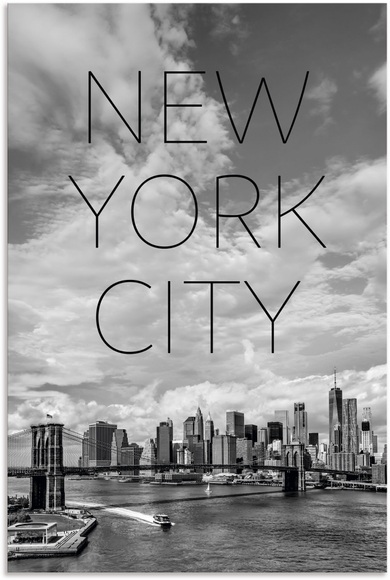 Artland Wandbild »NYC Brooklyn Bridge & Lower Manhattan«, New York, (1 St.), in vielen Grössen & Produktarten - Alubild / Outdoorbild für den Aussenbereich, Leinwandbild, Poster, Wandaufkleber / Wandtattoo auch für Badezimmer geeignet