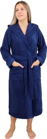 andas Damenbademantel »»Livia««, (1 St.), gemusterter Bordüre, langer Bademantel Damen, 100% Baumwolle, XS-2XL