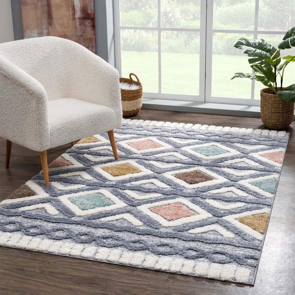 Carpet City Hochflor-Teppich »Focus«, rechteckig, 20 mm Höhe, 3D-Optik, Boho-Stil, Wohnzimmer