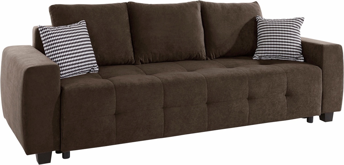 COLLECTION AB Schlafsofa, mit Bettfunktion und Bettkasten, inkl. losen Rücken- und Zierkissen, frei im Raum stellbar