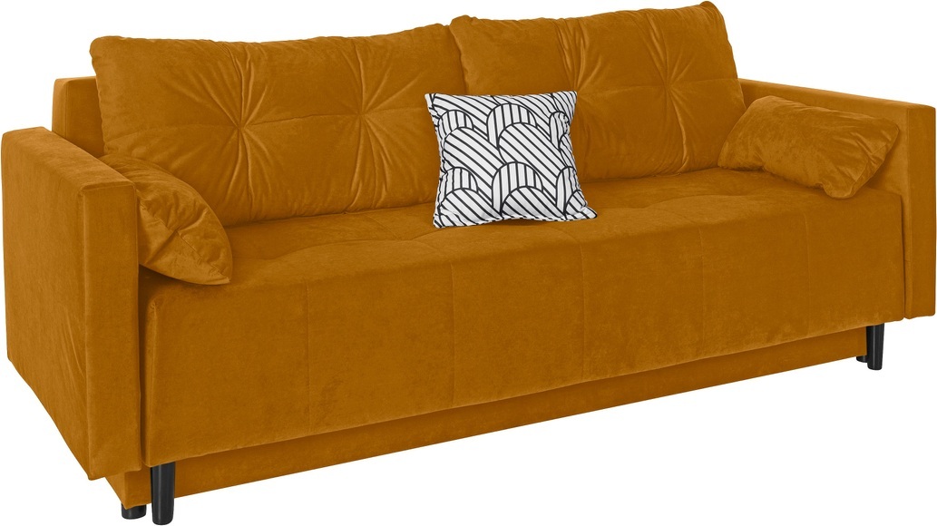 COLLECTION AB Schlafsofa, inklusive Bettfunktion, Bettkasten, Federkern und loser Rücken- und Zierkissen, frei im Raum stellbar