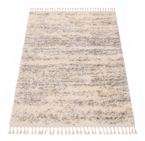 Paco Home Hochflor-Teppich »Vimmerby 480«, rechteckig, meliertes Design, Scandi, mit Fransen, weich & kuschelig