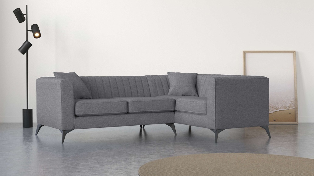 Places of Style Ecksofa »MATTHEW B/T/H: 240/167/74 cm«, L-Form, Steppung im Rücken, incl. Zierkissen, lose Sitzkissen
