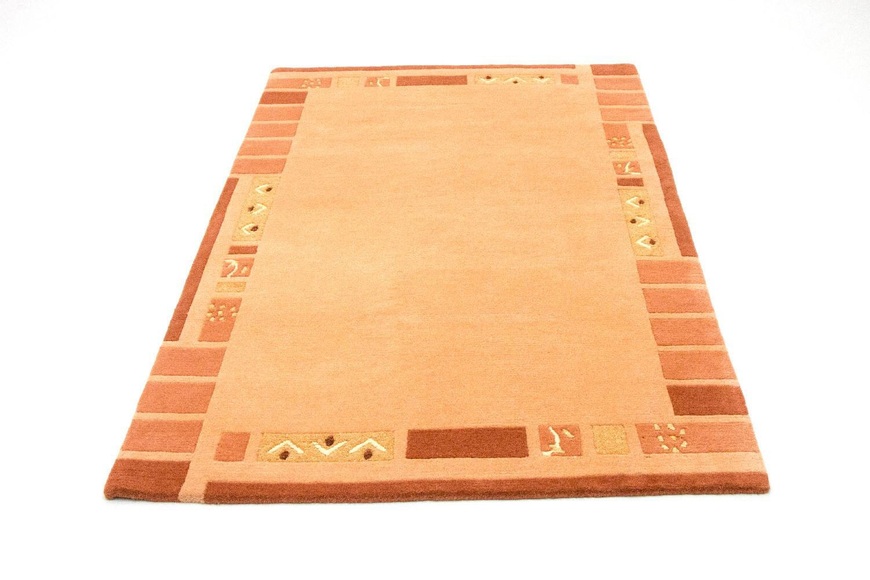morgenland Wollteppich »Nepal Teppich handgeknüpft orange«, rechteckig, 18 mm Höhe, handgeknüpft