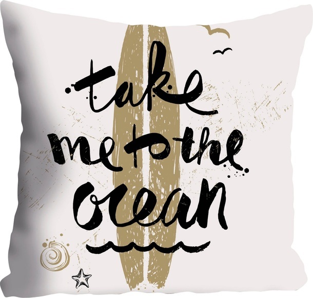 queence Dekokissen »Take me to the ocean«, (1 St.), mit Surfbrett und Schriftzug