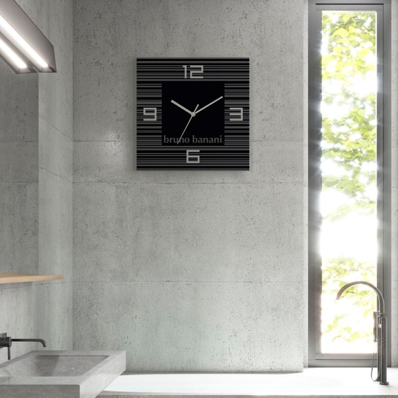 Bruno Banani Wanduhr »Thin Stripes auf Alu«, analog, 30 cm