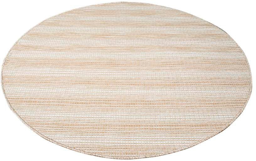 Carpet City Teppich »Palm«, rund, 5 mm Höhe, Wetterfest & UV-beständig, für Balkon, Terrasse, Flur, Küche, flach gewebt