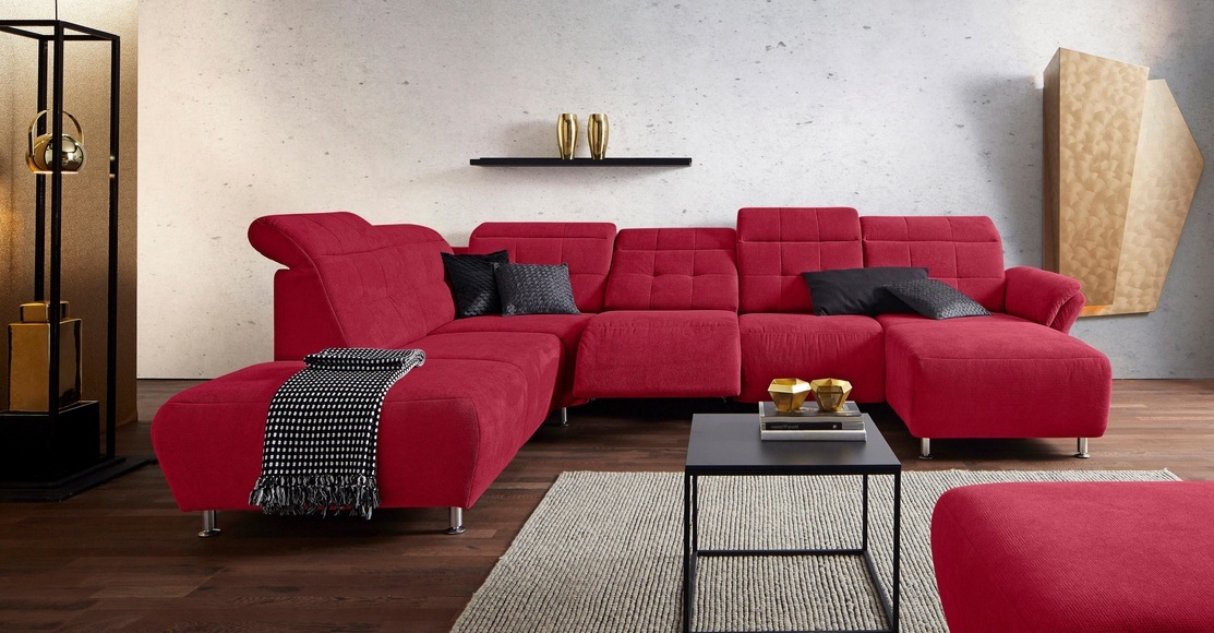 Places of Style Wohnlandschaft »Manhattan«, 2 Sitze mit elektrischer Relaxfunktion, verstellbare Armlehnen