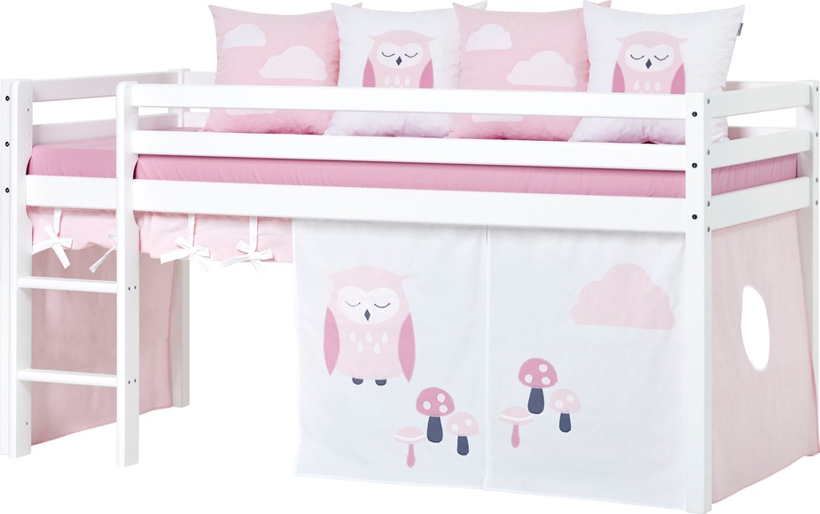 Hoppekids Hochbett, mit Matratze und Textil-Set