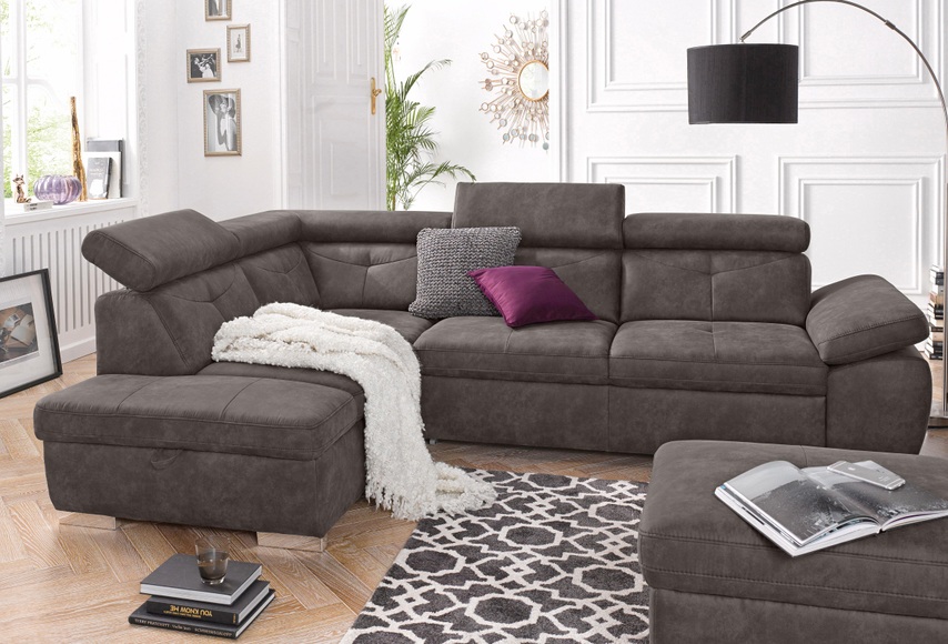 exxpo - sofa fashion Ecksofa, wahlweise mit Bettfunktion und Bettklasten