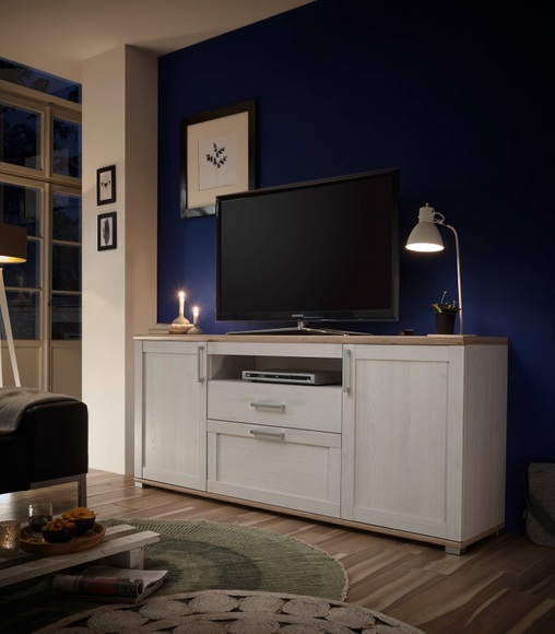 HBZ Lowboard »Romance«, (1 St.), Landhaustil, TV Schrank bis 65 Zoll geeignet in Sibiu Lärche NB