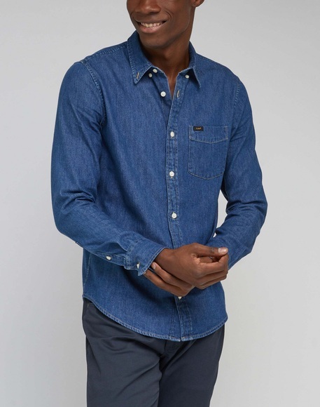 Hemden Button Down Herren Blau S
