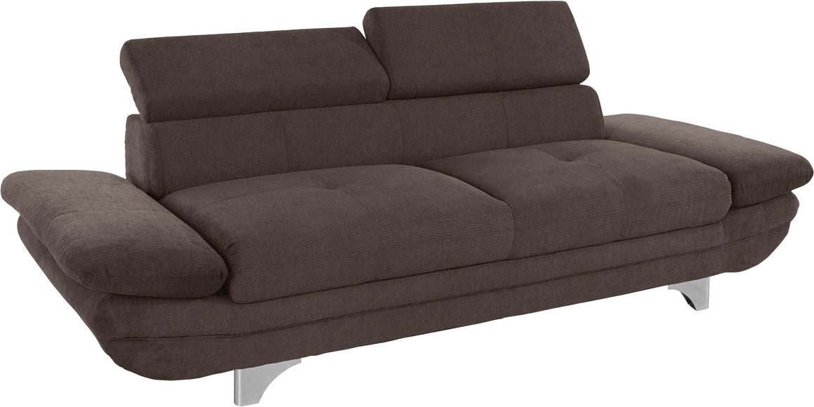 COTTA Polstergarnitur, (Set), Set: bestehend aus 3-Sitzer und Hocker, Sofa inklusive Kopf- und Armteilverstellung