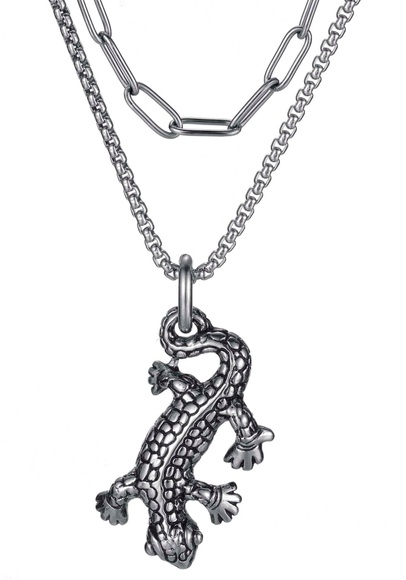 Firetti Kette mit Anhänger »Schmuck Geschenk, Gecko«, (Set, 1 tlg.), zu Kleid, Shirt, Jeans, Sneaker! Anlass Geburtstag Weihnachten