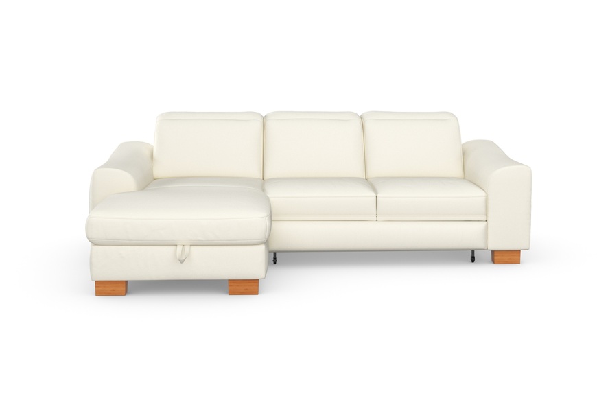 sit&more Ecksofa »Durness«, mit Federkern und hochwertigen Massivholzfüssen, wahlweise mit Kopfteilverstellung, Bettfunktion und Bettkasten oder mit Bettfunktion und Bettkasten