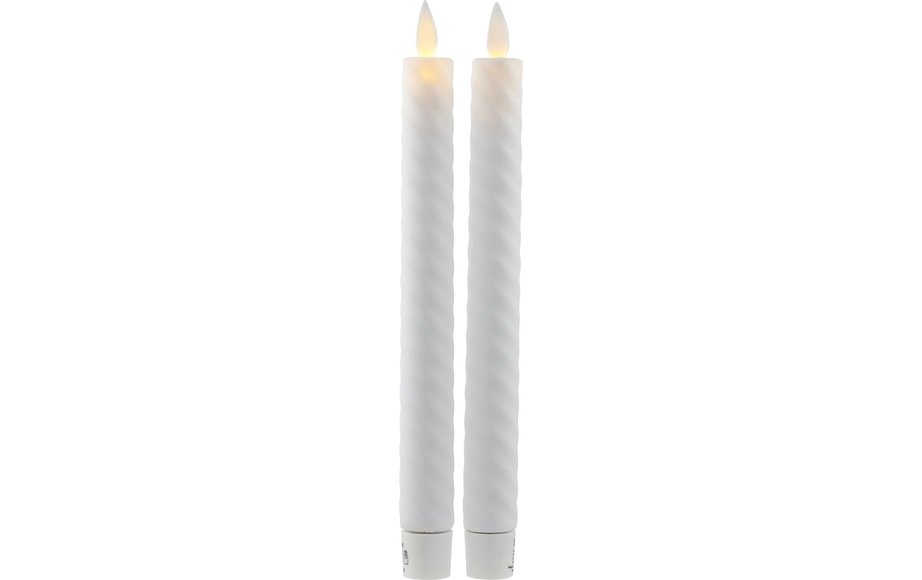 Sirius LED-Kerze Sara Wave Weiss, 2er Set